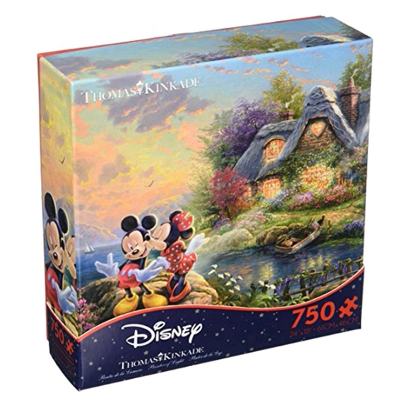 DISNEY THOMAS KINKADE Mickey & Minnie Mouse Puzzle - Picture 3 of 10